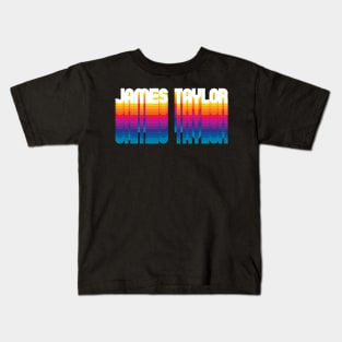 Retro James Proud Name Personalized Gift Rainbow Style Kids T-Shirt